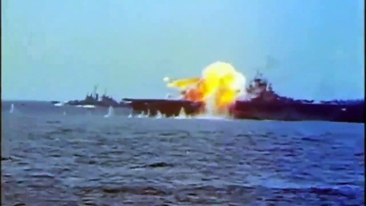 Kamikaze Attack 1944  (color restoration video) world war history