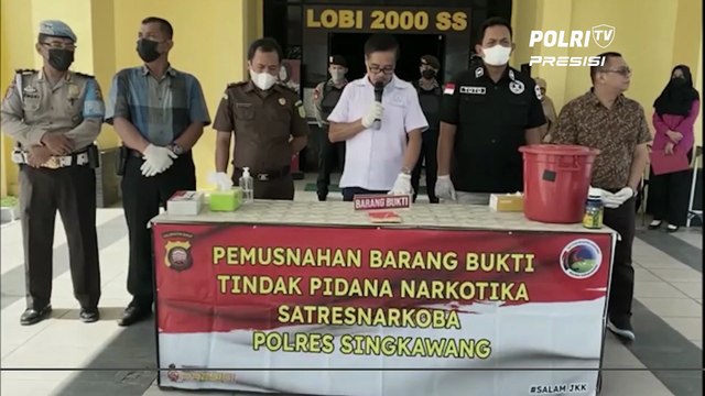 Sat Resnarkoba Polres Singkawang Lakukan Pemusnahan Barang Bukti Narkotika