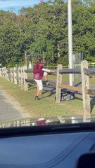 Kid Takes Unnecessary Shortcut to Football Practice