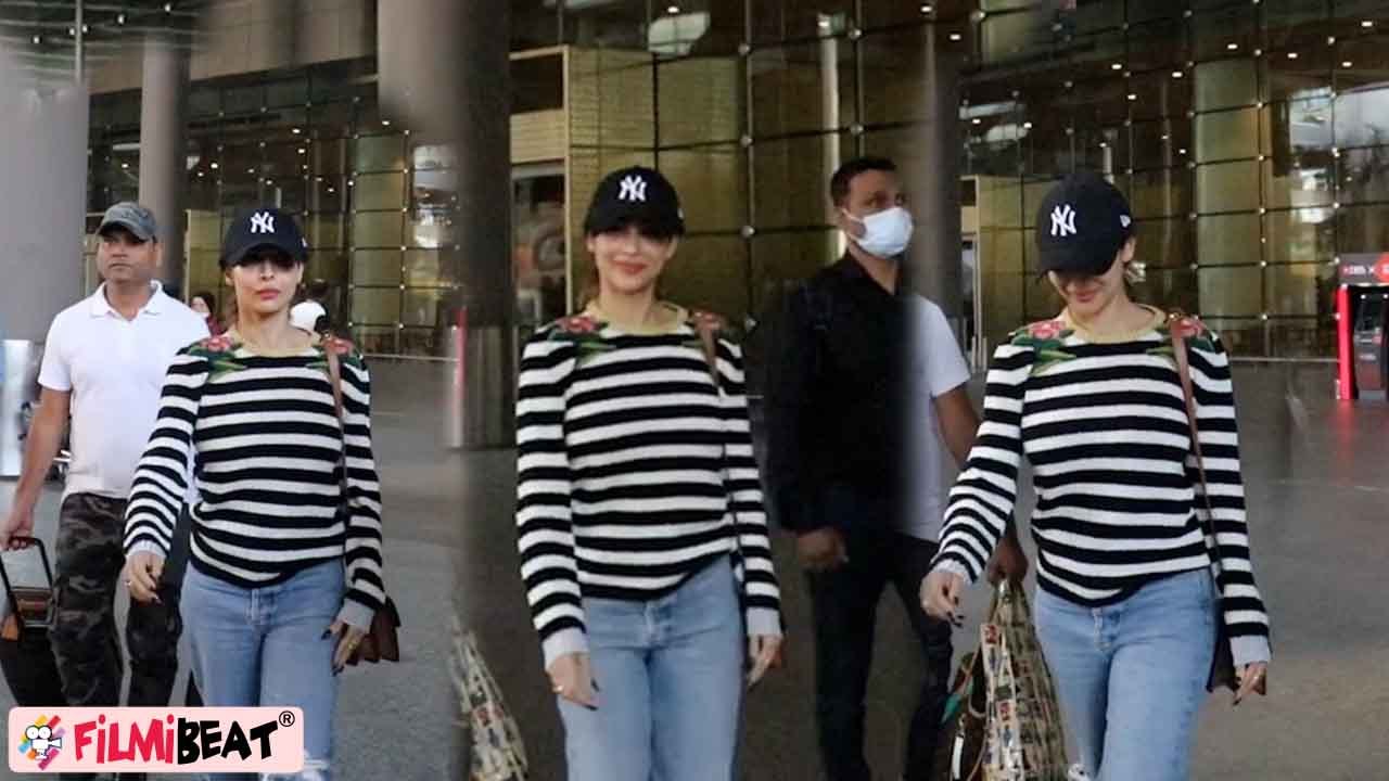 Malaika Arora Airport पर हुईं Spot, Cap और Distressed Jeans में Malaika का Cool Tom Boy Look !