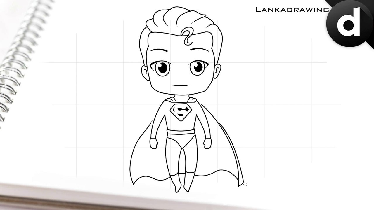 an easy way to draw a simple cute superman
