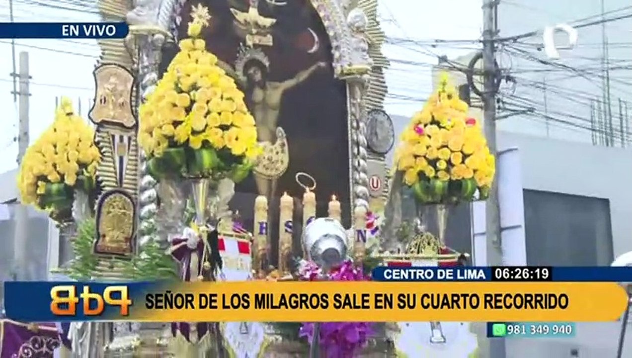 Señor de los Milagros sale en su cuarto recorrido por el Centro de Lima