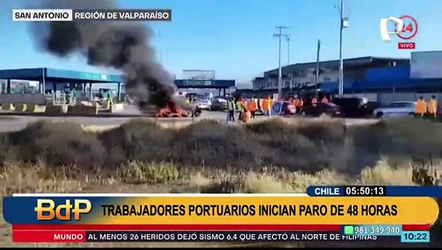 Chile: trabajadores portuarios acatan huelga de 48 horas por mejores condiciones laborales