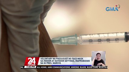 Voluntary na pagsusuot ng face mask sa indoor at outdoor settings, inaprubahan na ni Pres. Marcos | 24 Oras