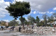 Edirne'de riskli bina olarak belirlenen okul binasının yıkımı tamamlandı