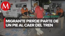 Migrante venezolana pierde un pie tras caer de un tren en Veracruz