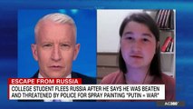 Russian college student spray painted 'Putin = war.' Hear what he says happened next || What New