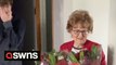 Grandsons surprised their grandma with their grandfather's traditional annual gift of roses for what would have been her 50th anniversary - after he died days earlier