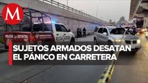 Reportan balacera en la autopista México-Puebla tras intento de robo de tractocamión