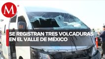 Más de 20 heridos por tres volcaduras en la zona oriente del Valle de México