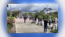 Disturbios en Bogotá en marchas de la primera línea