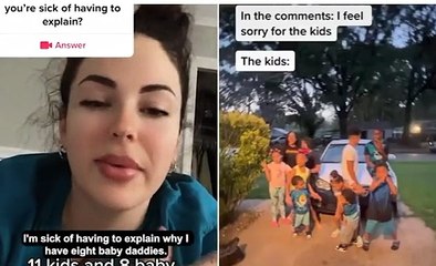 US woman who's had ELEVEN kids with EIGHT different 'baby daddies' slams critics who brand her a bad mother and say she's had so many children so she can 'live off child support'