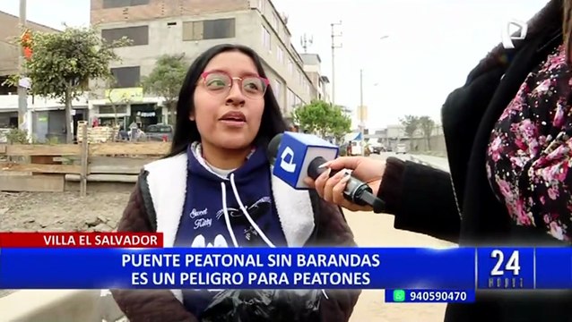 VES: Vecinos denuncian falta de barandas en puente peatonal