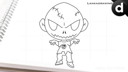 how to draw simple zombie cartoon character