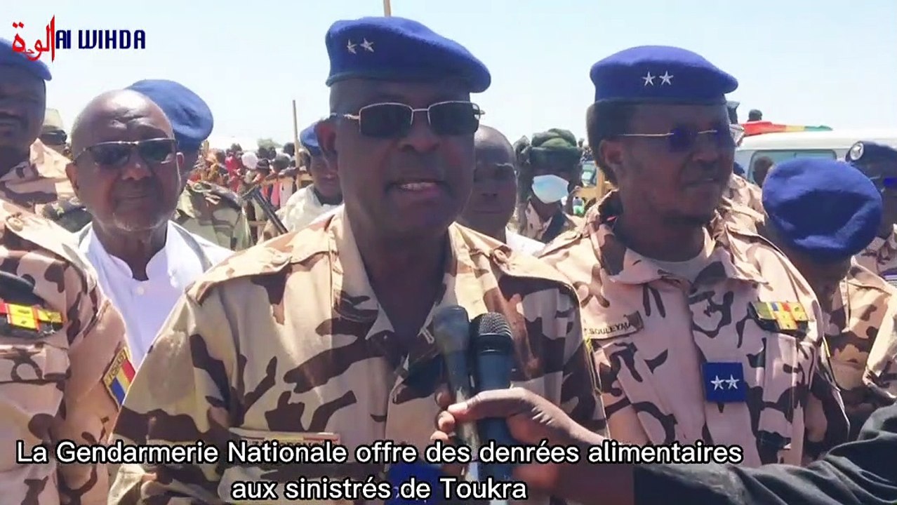 Tchad : la gendarmerie nationale offre des denrées alimentaires aux sinistrés de Toukra