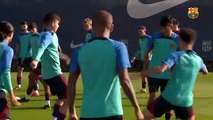 Dani Alves se entrena con el Barça B a la espera del Mundial / FCB