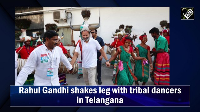Rahul Gandhi shakes leg with tribal dancers in Telangana