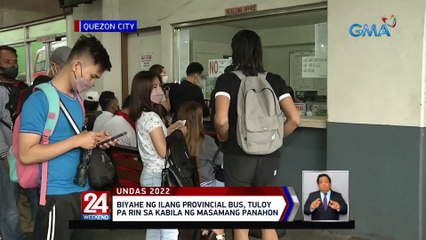 Biyahe ng ilang provincial bus, tuloy pa rin sa kabila ng masamang panahon | 24 Oras Weekend