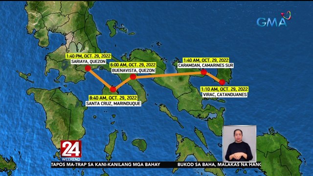 Malaking bahagi ng bansa, patuloy na makakaranas ng mga pag-ulan dahil sa Bagyong Paeng - Weather update (October 29, 2022) | 24 Oras Weekend