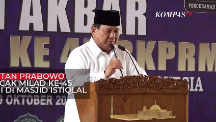 [Full] Sambutan Lengkap Prabowo Subianto di Puncak Milad ke-45 BKPRMI di Masjid Istiqlal