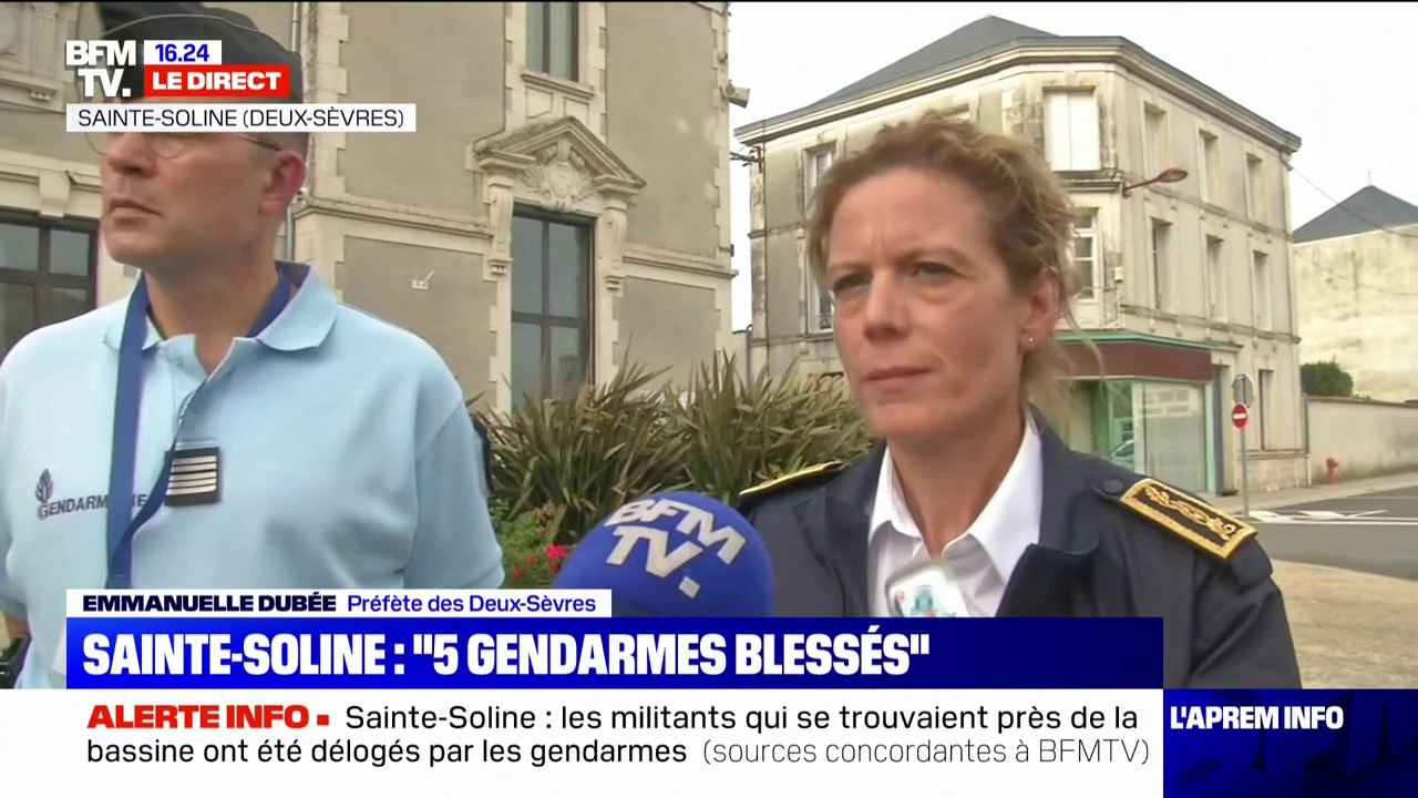 Sainte-Soline: les forces de l'ordre ont essuyé des "tirs de mortiers, des cocktails Molotov, des jets de projectiles divers", selon la préfecture