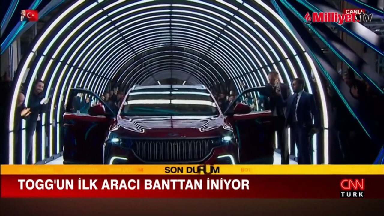 İlk araç banttan indi! Cumhurbaşkanı Erdoğan Togg'un direksiyonunda