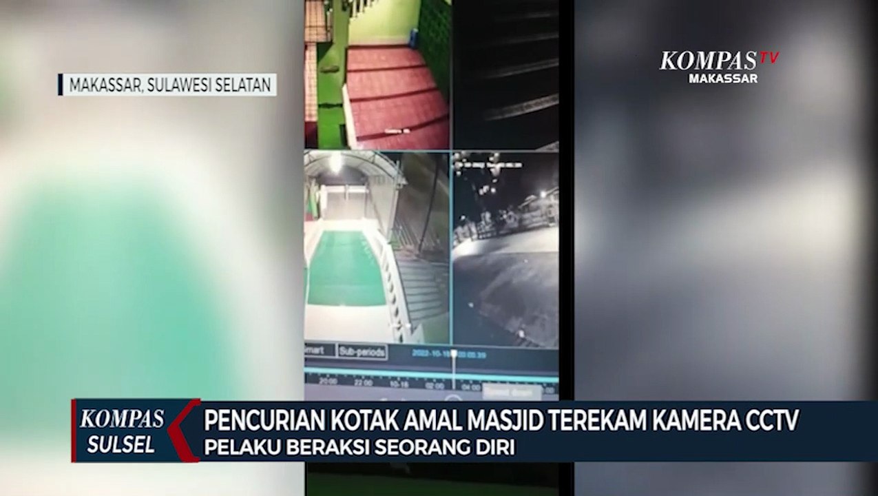 Pencurian Kotak Amal Masjid Di Makassar Terekam CCTV, Pelaku Bawa Kabur ...