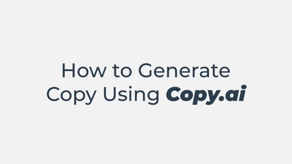 How to Generate Unique Copy Using Copy.ai - Daily Motion Review