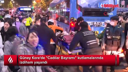 Güney Kore'de Cadılar Bayramı izdihamı