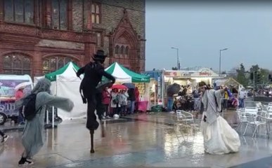 This is the moment three Halloween fans danced on despite the torrential rain in Derry