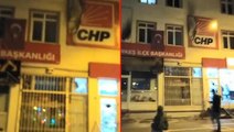 Çankırı'da CHP ilçe başkanlığı binasına bir şahıs molotofkokteyli ile saldırdı