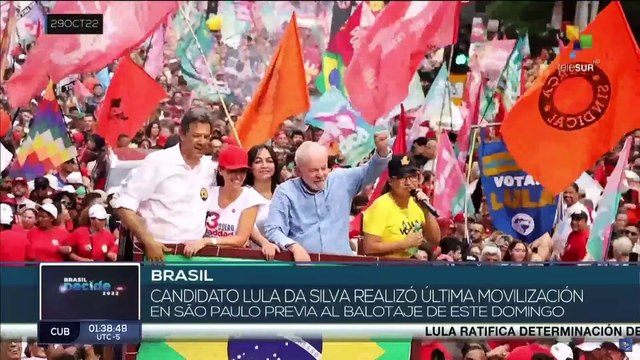 Movilización en apoyo a Lula da Silva confirma su amplio respaldo popular de cara a balotaje
