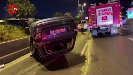 Bayrampaşa'da feci kaza: Beton bariyerlere çarptı!