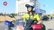 40 kişilik Şahin timinin Hülya ablası kural tanımaz sürücülere nefes aldırmıyor
