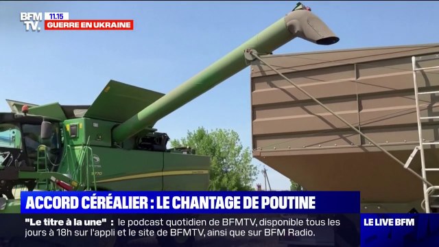 Suspension de l'accord sur les exportations de céréales: Zelensky accuse la Russie de faire peser à nouveau le spectre d'une famine à grande échelle