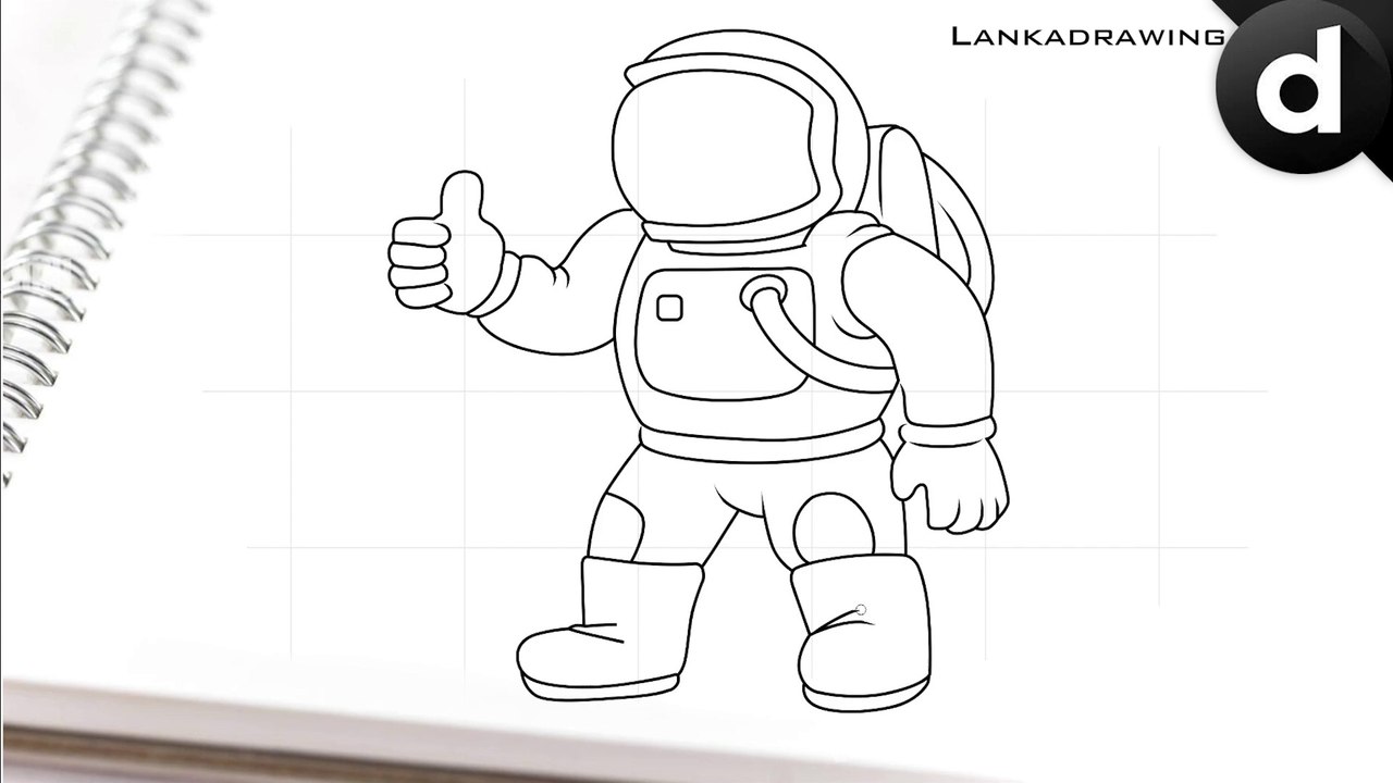 learn to draw simple astronaut