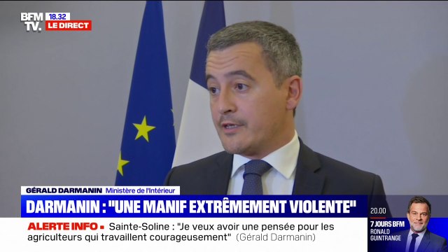 Sainte-Soline: Plus d'un millier de gendarmes resteront, le temps que nous nous assurions qu'aucune ZAD ne se construise , affirme Gérald Darmanin