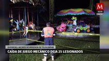 Juego mecánico se desploma en Feria de Teloloapan, Guerrero; hay 25 lesionados
