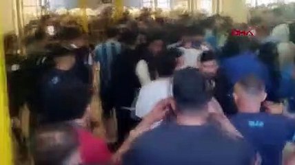 Kayserispor - Adana Demirspor maçı öncesi misafir tribününde arbede