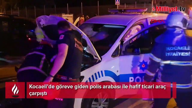 Kocaeli'de polis arabası ile hafif ticari araç çarpıştı: 2’si polis 5 yaralı