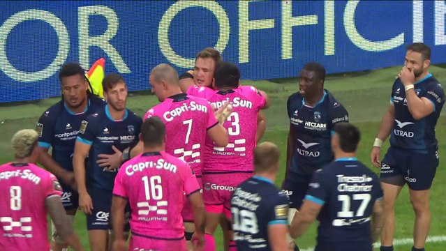 TOP 14 - Essai de JJ VAN DER MESCHT (SFP) - Montpellier Hérault Rugby - Stade Français Paris - Saison 2022/2023