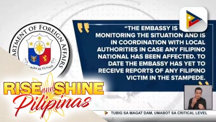 DFA, wala pang natatanggap na ulat na may Pilipinong nadamay sa Halloween stampede sa South Korea