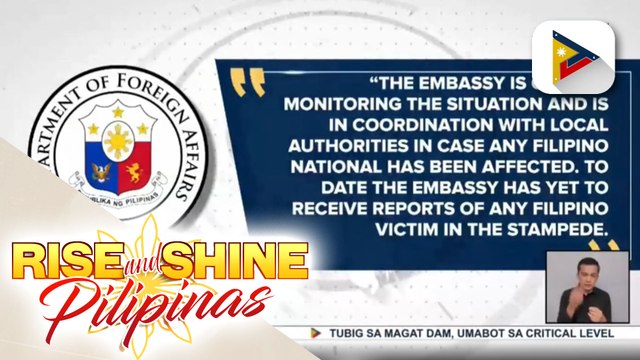 DFA, wala pang natatanggap na ulat na may Pilipinong nadamay sa Halloween stampede sa South Korea