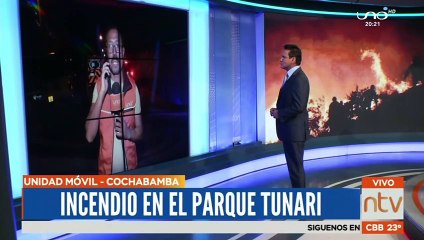 Más de 120 personas movilizadas para controlar incendio en el Parque Tunari