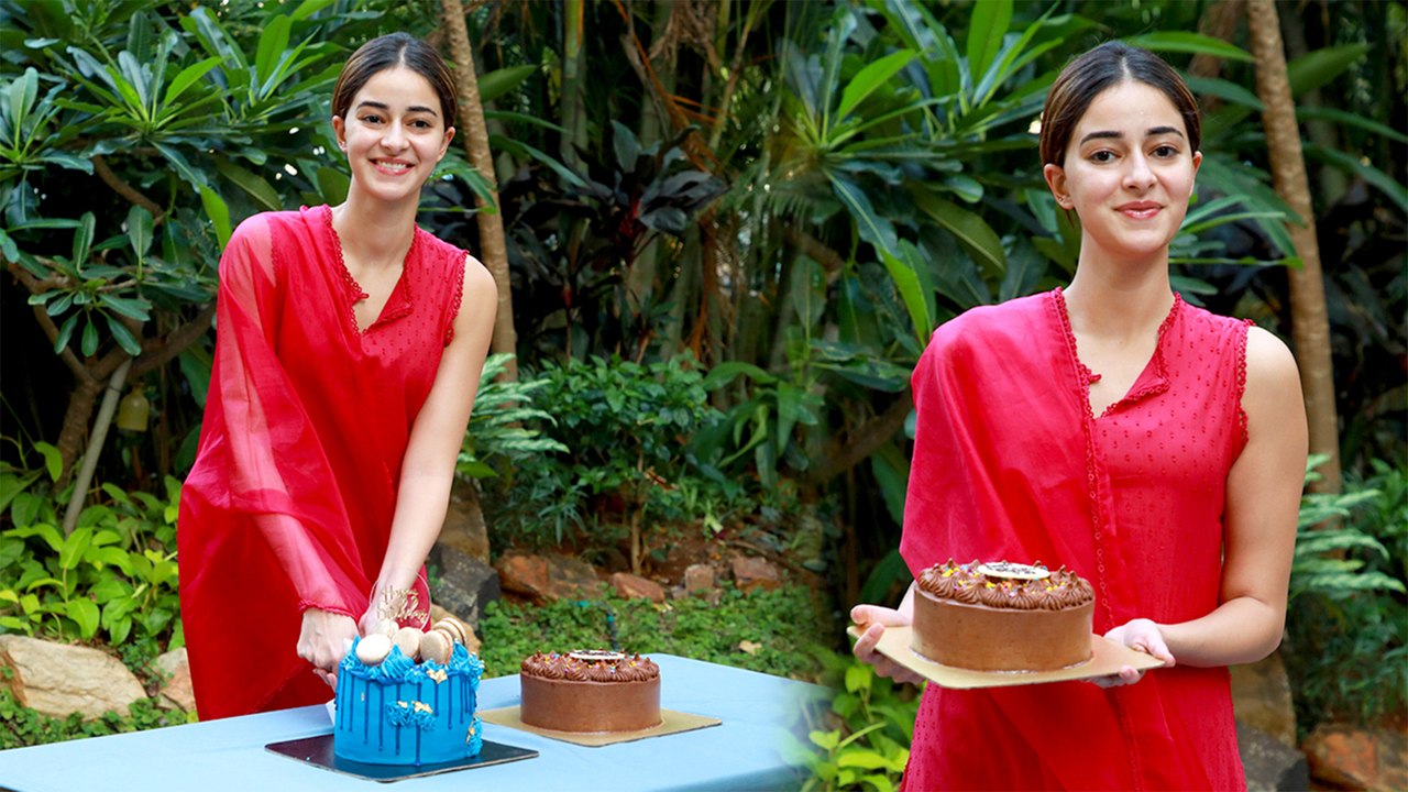 बर्थडे के मौके पर अनन्या पांडेय ने मीडिया वालो के साथ मनाया अपना जन्मदिन