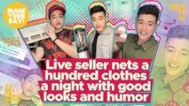 Live seller nets a hundred clothes a night with good looks and humor | Make Your Day