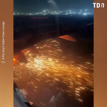 Les images folles d'un moteur d'airbus en feu lors du décollage