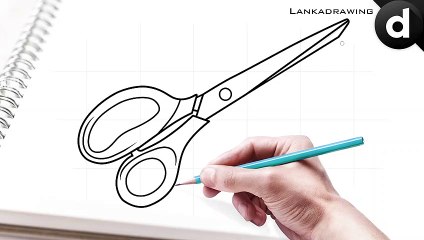 how to draw a line to form a simple scissors object