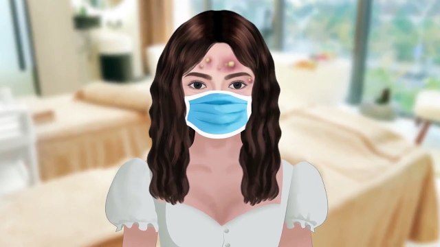 ASMR animation makeup and acne nose blackhead removal animation-Acne girl become