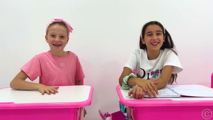 Nastya and Evelyn take care of a teacher